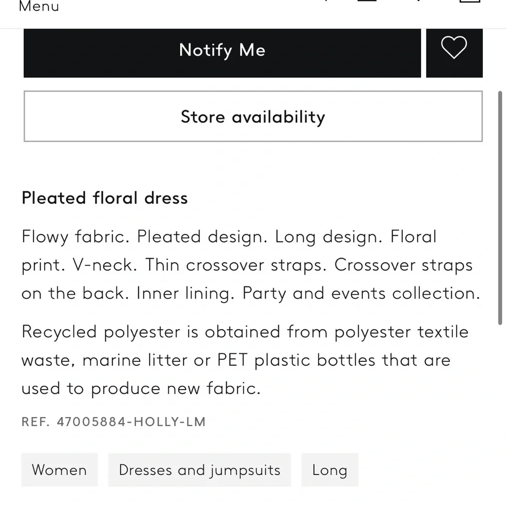 NWT Mango Pleated Floral Dress
